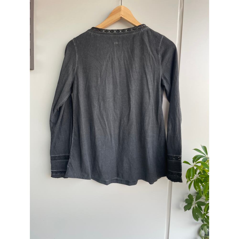 SOFT SURROUNDINGS washed gray cotton Philomena tunic top blouse - Picture 5 of 7